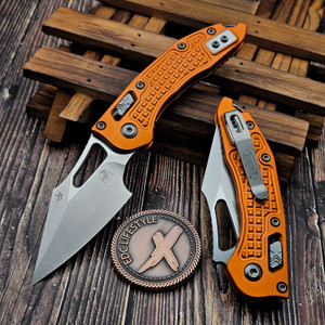 Microtech M-Stitch Ram-Lok Manual Frag Orange Stonewash 3.0" S/E 169MRL-10FROR