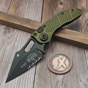 Microtech Stitch Auto OD Green S/E Partial Serrated 169-2OD S/N 20027 - Preowned