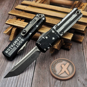 Microtech UTX-85 Gen IV Black BOOT Campaign T/E 3.10" Stonewash 12334-10BOOT by EDC Lifestyle