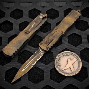 Microtech Dirac Plague Outbreak D/E Partial Serrated 225-2PLOBS by EDC Lifestyle