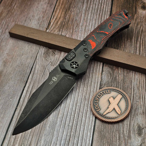 Heretic Knives Wraith Auto Orange CamoCarbon Fiber S/E DLC H000-6A-ORCF - Preowned