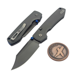 Vosteed Raccoon Grey G10 Button Liner Lock 3.2" Destroyer Grey Bowie VS-A2918 by EDC Lifestyle