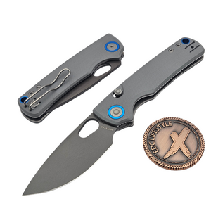 Vosteed Porcupine Grey G10 Button Liner Lock 2.99" S/E Destroyer Grey VS-A2607 by EDC Lifestyle