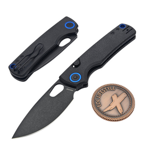 Vosteed Porcupine Black Micarta Button Liner Lock 2.99" S/E Black Stonewash VS-A2601 by EDC Lifestyle
