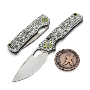 Vosteed Porcupine Doodle Monster G10 Button Liner Lock 2.99" S/E Satin VS-A2620 by EDC Lifestyle