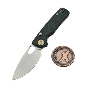 Vosteed Porcupine Green Micarta Button Liner Lock 2.99" S/E Stonewash VS-A2603 by EDC Lifestyle