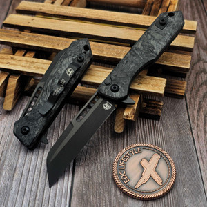 Heretic Knives Marble Glow Carbon Fiber Jinn Manual 3" DLC H213-6A-MGCF