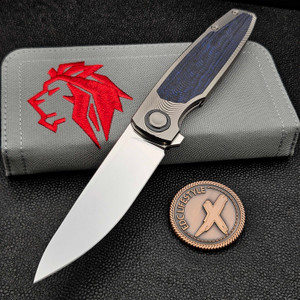 Holt Bladeworks Outlaw OP172 Ridgeback w/Crystal Zirc Collars & Blue CarboTi