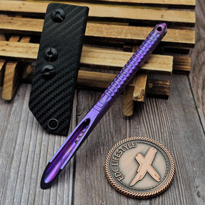 Microtech TAC-P Mini Purple Haze Titanium w/Purple Ti Glass Breaker, Kydex Sheath 112M-MS4 by EDC Lifestyle