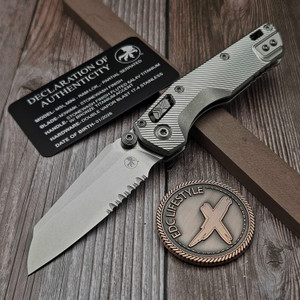 Microtech Marfione Select MSI Mini Fluted Titanium Bronze Accent Partial Serrated 210M-11FLMS2 - Preowned S5