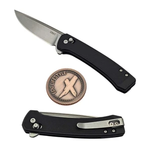 CRKT Q Compact Crossbar Lock Black 3.05" S/E Stonewash by EDC Lifestyle