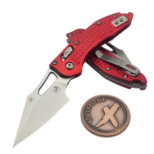 Microtech M-Stitch Ram-Lok Manual Frag Red Stonewash 3.0" S/E 169MRL-10FRRD by EDC Lifestyle