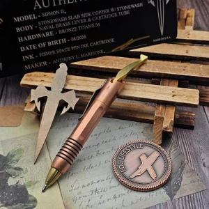 Marfione Custom Siphon II Copper w/Stonewash Naval Brass Lever 401-CPBRBZTI-MCK by EDC Lifestyle