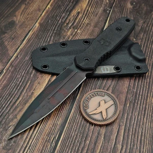 Blackside Customs 1/2 Tone Stealth Camo Phase 7 SDM Fixed Blade Knife