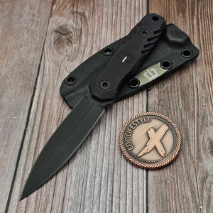 Blackside Customs Triple Black Phase 7 Dagger Fixed Blade Knife