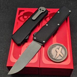 Chaves Knives Black XH Petrified Dissident OTF 3.7" D/P Stonewash by EDC Lifestyle