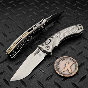 Microtech Amphibian Mini Ram-Lok Frag Titanium 3.25" S/E Stonewash Bronze Ti Accent Marfione Select 137MRL-10FRMS1 by EDC Lifestyle