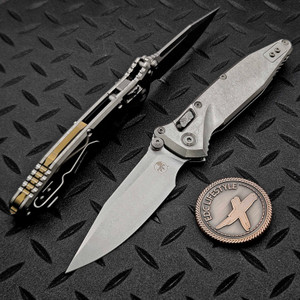 MICROTECH SOCOM RAM-LOK STONEWASH CLIP POINT SLAB SIDE TITANIUM W/BRONZE TI ACCENT MARFIONE SELECT 160RLS-10MS2 by EDC Lifestyle