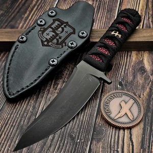 Borka Blades No Name Fighter DLC Fixed Blade Tsuka Wap Stingray Inlay - Preowned