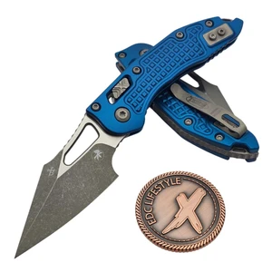 Microtech M-Stitch Ram-Lok Manual Frag Blue Apocalyptic 3.0" S/E 169MRL-10APFRBL by EDC Lifestyle