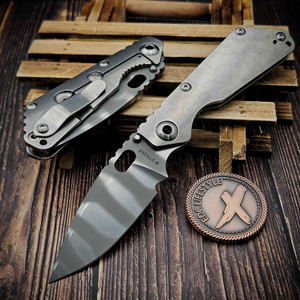 Mick Strider Knives SNG Stonewash Radius Titanium 3.5" Ghost Stripe BY EDC Lifestyle
