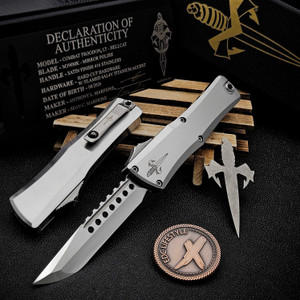 Marfione Custom/Sean Marfione Combat Troodon LT Hellcat Mirror Polish Stain Finish Stainless Steel Flamed Ti Accent