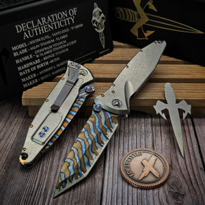Marfione Custom/Sean Marfione Socom Elite Manual T/E '97 Grind Flamed Titanium Blade Slab Side Titanium Flamed Ti Accent Bronzed Ti HW