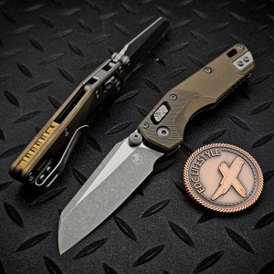 Microtech MSI Ram-Lok Mini Antique Bronze Fluted Titanium 3.10" Apocalyptic w/Bronze Ti Accent Marfione Select 210M-10APFLMS3 by EDC Lifestyle