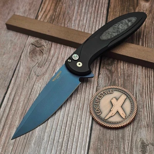 Pro-Tech Cambria 2 TechnoCarbo Black Inlay Denim PVD Magnacut CF2103 - Preowned