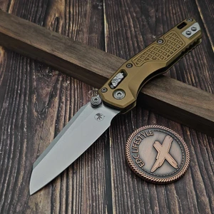 Microtech MSI Mini Tan Frag Aluminum Stonewash 210M-10FRTA - Preowned S2