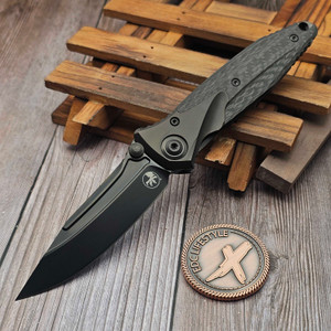 Microtech Socom Bravo Carbon Fiber Handle DLC Titanium Bolster S/E DLC 260-1DLCTCFTI by EDC Lifestyle
