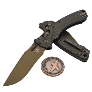 Microtech Amphibian Manual Ram-Lok Dark Burnt Bronze Fluted Aluminum 3.88" S/E 137RL-1FLDB-X19Z23 by EDC Lifestyle