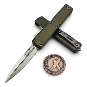 Microtech Ultratech ZBP OD Green Bayonet 3.5" Stonewash - Zero Blade Play 1120-10OD