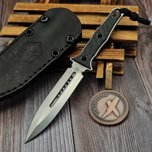 Heretic Mini Nephilim Carbon Fiber handle 4.25" D/E Stonewash blade at EDC Lifestyle
