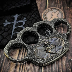 Borka Blades Good vs Evil White Brass Knuckles