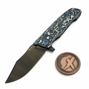 Reate Knives District 9D-V2 Frost Fat Carbon Handle 3.5" 154CM Belt Satin DLC