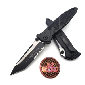 Microtech Socom Elite Manual Black 4" T/E Partial Serrated Tactical 161-2T Tanto on EDC Lifestyle