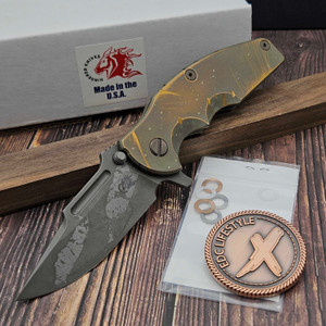 Hinderer Jurassic Magnacut Frontier Clip Tri-Way Ti Scale - Preowned