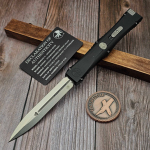 Microtech Nemesis IV Black D/E Stonewash Proof Run 1152-10MS1PR - Preowned