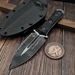 Microtech Borka SBD 201-3USCS D/E Urban Camo Stripe Full Serrated S/N 028 - Preowned
