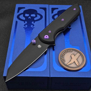 Chaves Brad Blount Arrestor 229 Black Knurled Aluminum 3.5" 154CM Black PVD Purple Ti HW