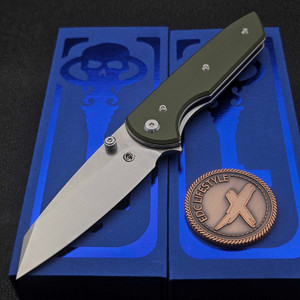 Chaves Brad Blount Arrestor 229 OD Green G10 3.5" Elmax Belt Finish w/Machine SS HW