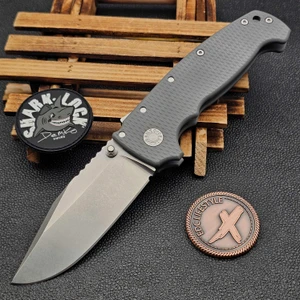 Demko Textured Gray G10 Thumb Stud XXX 4.0" 3V Clip Point