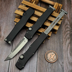 MICROTECH HALO VII BLACK 4.4" TANTO STONEWASH MARFIONE SELECT 1351-10MS1 by EDC Lifestyle
