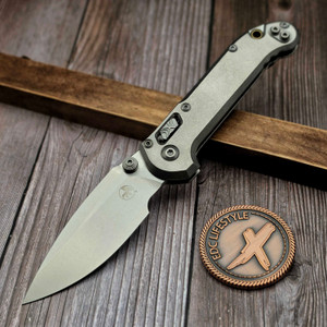 Microtech LUDT Ram-Lok Slab Titanium S/E Stonewash Bronze Ti Accent 1135RLS-10MS1 - Preowned S5