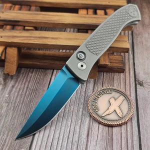 Pro-Tech Knives 2026 Brend Classic Custom 002 Auto 17-4 Steel Handle 3.35" Sapphire Blue Magnacut Blade Show West 2026