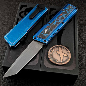 Chaves Knives Blue Nebula Inlay Dissident OTF 3.7" T/E Stonewash