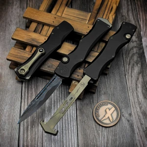 Microtech Marfione Select Halo IV Black W/ Bronzed Accents 3.8" Blued Baker Forged Coppermai Damascus Clip Point 1150-16MS2 by EDC Lifestyle