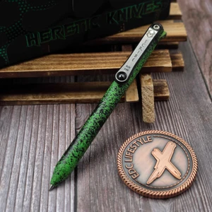 Heretic / Maverick Customs Scribe Flipper Pen Green W/ Black Splatter H083-GRN-BLKSP by EDC Lifestyle