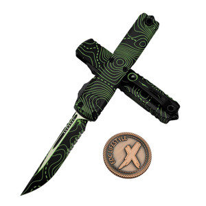 Microtech Ultratech Gen IV Topographic Black/Pink Camo S/E 3.55" Partial Serrated 11214-2TPBKPKCS by EDC Lifestyle